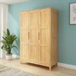 Lemari Pakaian Kayu Minimalis 3 Pintu Natural