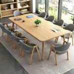 Meja Meeting Minimalis Modern Kayu Jati 10 Kursi
