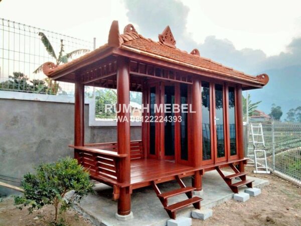 Gazebo Kayu Jati Model Terbaru Ukuran 2x4 Meter