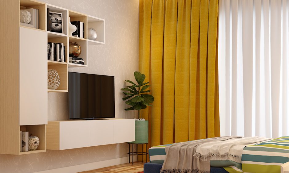 Desain Meja TV untuk Kamar Tidur