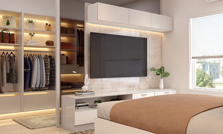 Desain Meja TV untuk Kamar Tidur