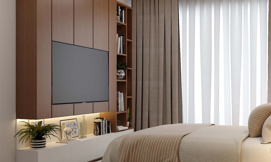 Desain Meja TV untuk Kamar Tidur