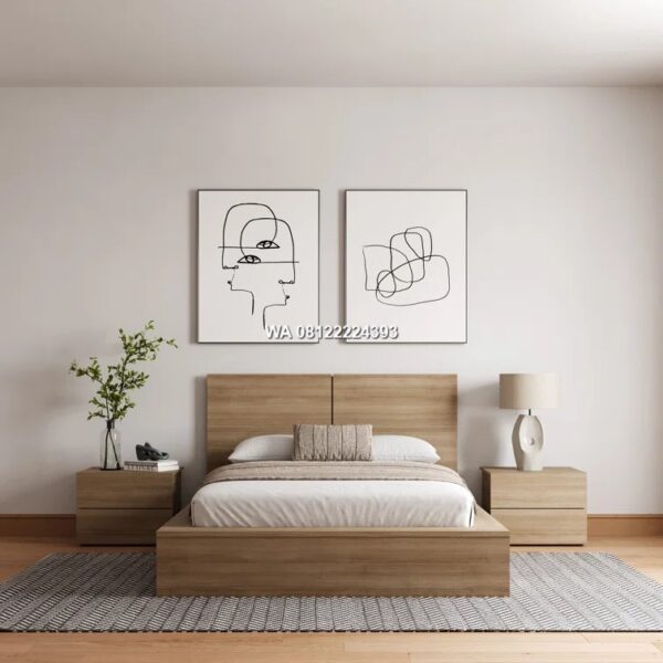Kamar Set Tempat Tidur Minimalis 2 Nakas