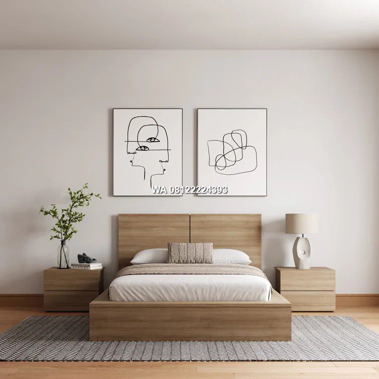Kamar Set Tempat Tidur Minimalis 2 Nakas