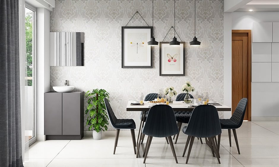 Desain Dinding Ruang Makan dan Dapur