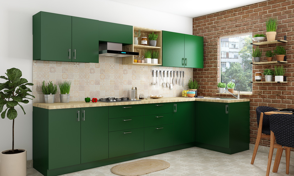 Desain Kitchen Set Dapur Dengan Tanaman Indoor
