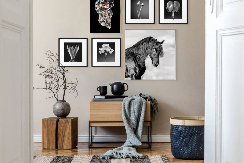 Dekorasi Dinding Kreatif Galeri Dinding Foto Hitam dan Putih