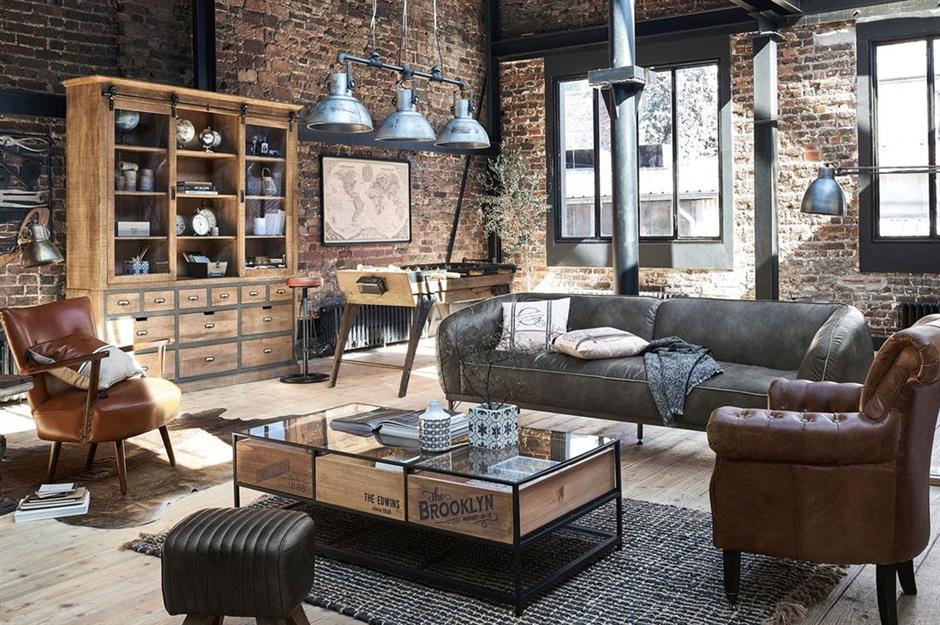 Desain Ruang Tamu Industrial dengan Sentuhan Furniture Besi