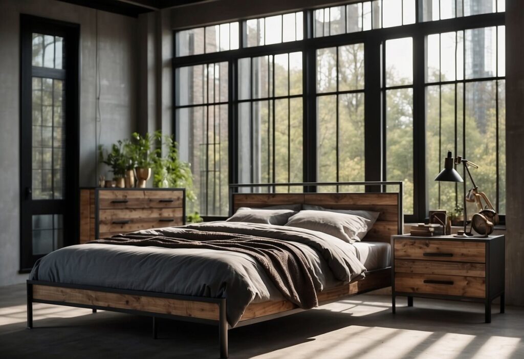 Kamar Tidur Bergaya Industrial dan Pemanis dari Furniture Besi
