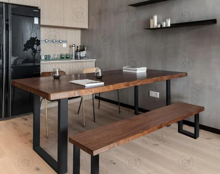 Meja Makan Kayu Jati Industrial