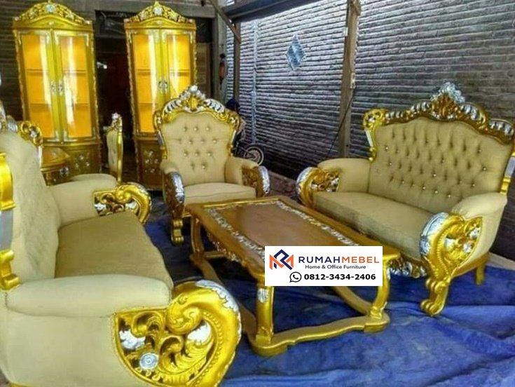 Set Sofa Sultan Kayu Jati Full Ukiran Jepara Premium