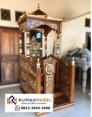 Mimbar Masjid Kayu Jati Modern