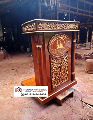 Mimbar Masjid Podium ukiran Jepara