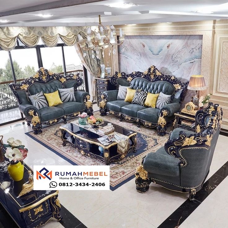 Set Sofa Keluarga ukiran Premium kayu jati