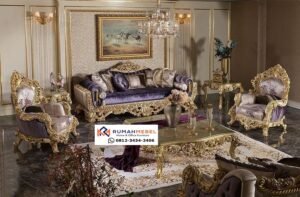 Sofa Kayu Jati Klasik Mewah Gold