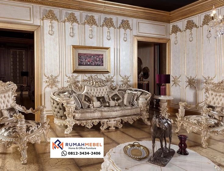 Sofa Bludru Mewah Ukir Klasik Jepara