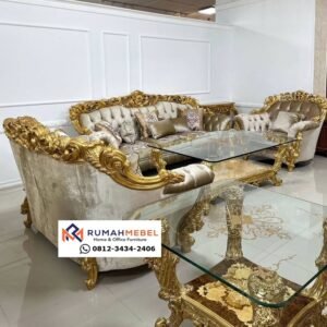 Set Sofa Tamu Mewah Style Eropa Klasik Ukir Jati Jepara