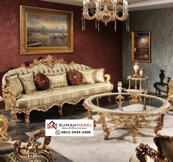Sofa Tamu Granada Mewah Ukir Klasik Jepara