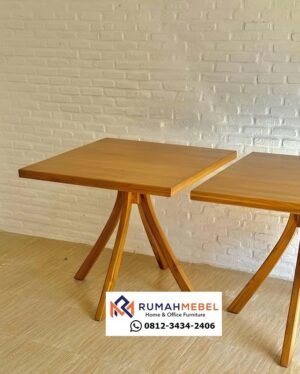 Meja Cafe Kayu Jati Solid Modern
