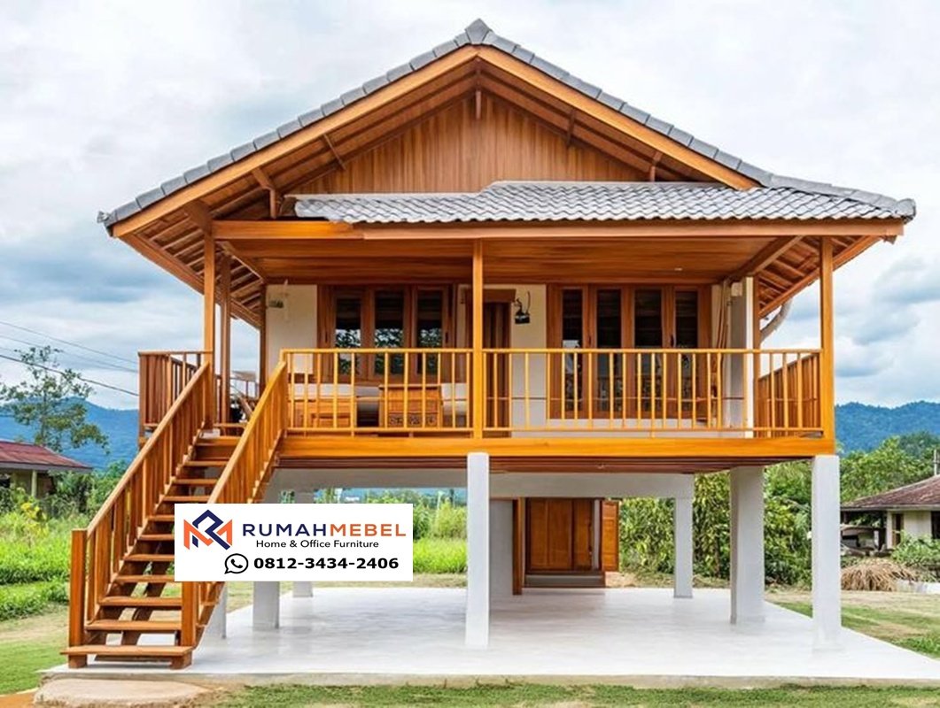 Rumah Panggung Kayu Jati Minimalis Modern