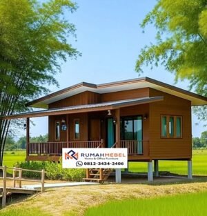 Rumah Panggung Kayu Jati Klasik Modern