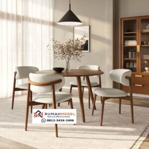 Set Meja Kursi Cafe Armchair Kayu Jati Jepara