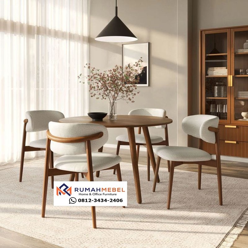 Set Meja Kursi Cafe Armchair Kayu Jati Jepara