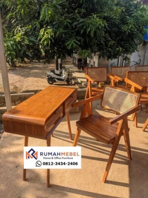 Set Meja dan Kursi Cafe Vintage Kayu Jati Jepara
