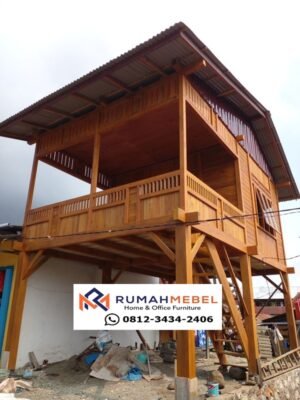 Rumah Panggung Kayu Jati Minimalis Modern