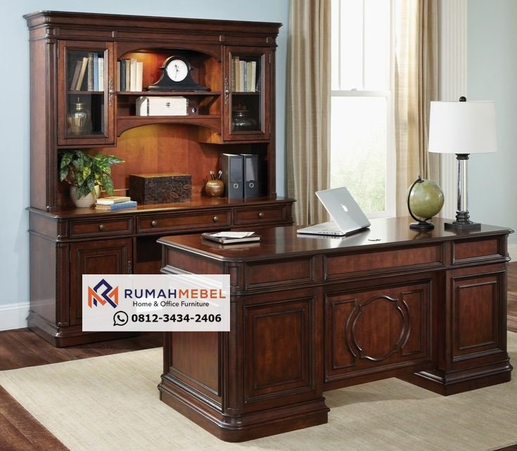 Meja Kantor Kayu Jati Solid Minimalis