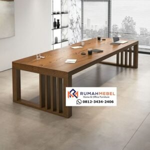 Meja Meeting Minimalis Kayu Jati Jepara