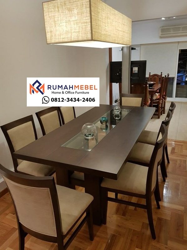 Set Meja Makan Modern Jok 8 Kursi Mewah