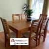 Set Meja Makan Kayu Jati Busa 6 Kursi