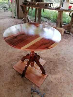 Meja Cafe Kayu Jati Bundar Minimalis