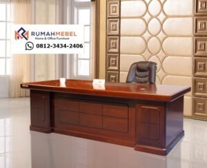 Meja Direktur Kayu Jati Solid Mewah Klasik | Furniture Kantor Eksekutif High-End