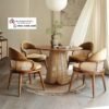 Set Meja Makan Bundar Rotan Unik - Statement Furniture dengan Sentuhan Japan Eksklusif
