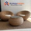 Meja Kursi Rotan Tropis Minimalis | Set Lounge Rotan Indoor Outdoor