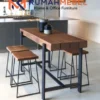 Meja Bar Minimalis Industrial Kayu Solid dan Besi