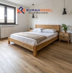 Set Kamar Tidur Kayu Jati Minimalis Modern | Dipan & Nakas Skandinavia