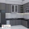 Kitchen Set minimalis Bentuk L Warna Abu-abu elegan