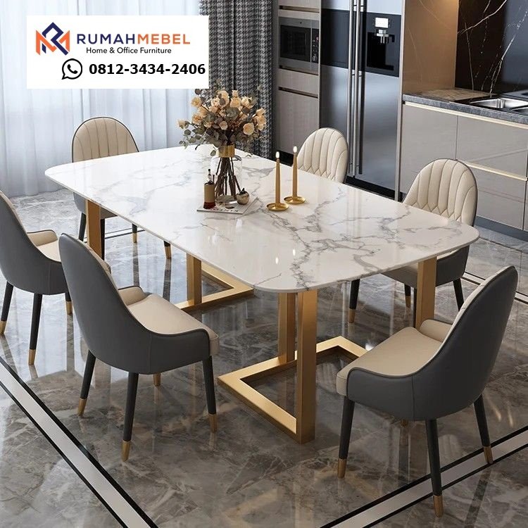 Meja Marmer Plus Kursi