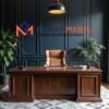 Meja Direktur Executive Klasik Modern Kayu Solid – Desain Maskulin Mewah