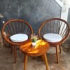 Set Kursi Teras Retro Jari-Jari | Meja Kopi Kayu Jati Minimalis Modern