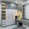 Set Lemari Pakaian Custom & Meja Rias Minimalis Modern (Tone Abu & Putih)