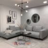 Sofa Sectional Minimalis L Shape Modern Abu-Abu | Dekorasi Ruang Tamu Skandinavia