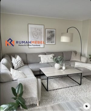 Set Sofa Sectional 'L' Minimalis & Meja Minimalis Modern Japandi