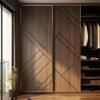 Lemari Pakaian Sliding Minimalis Modern Motif Garis – Desain Elegan dan Mewah 