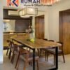 Set Meja Makan Trembesi Kayu Solid 6-8 Seater | Kaki Besi Industrial