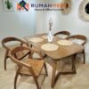 Set Meja Makan Kayu Minimalis Modern – Desain Elegan 4 Kursi