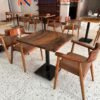 Set Meja Cafe Kayu Trembesi Solid & Kursi Ergonomis Modern